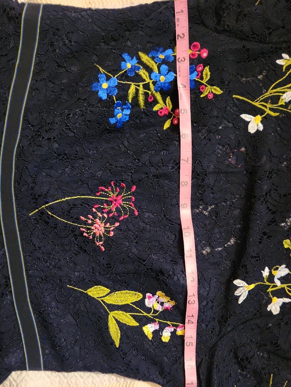 Karen Millen Navy Dress with Embroidery - Picture 9 of 9